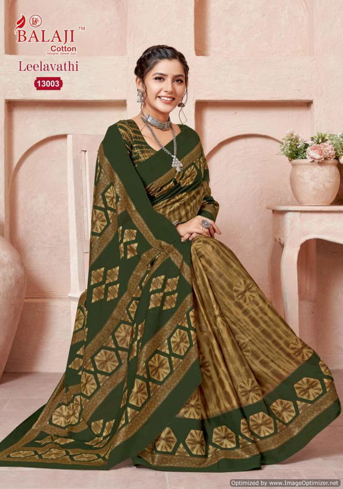 Leelavathi Vol 13 By Balaji Pure Cotton Printed Saree Wholesale Suppliers In India